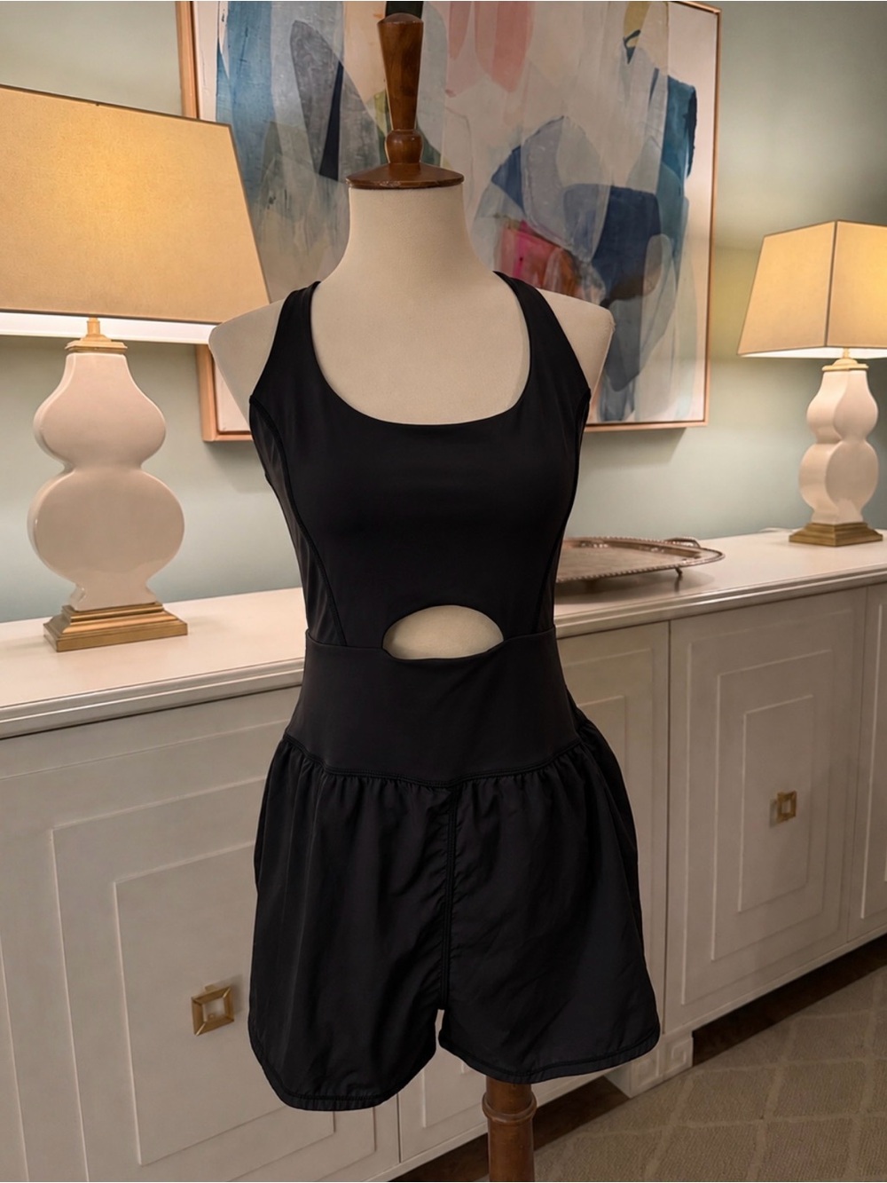 Free People Righteous Runsie - Black Cutout Romper